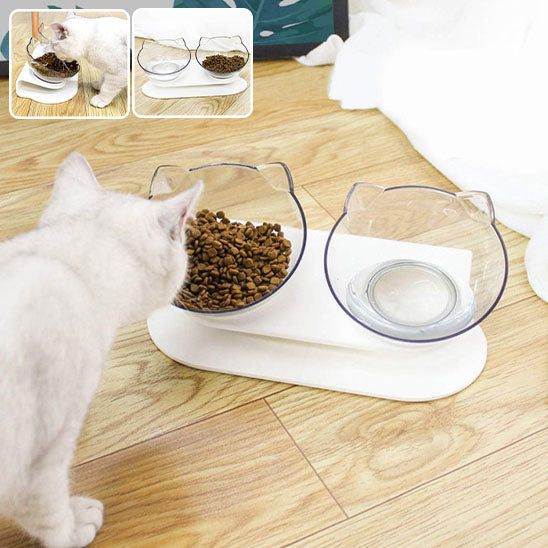 Double gamelle pour chats à visage plat