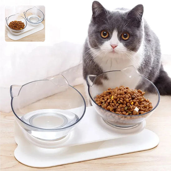 Double gamelle pour chats à visage plat